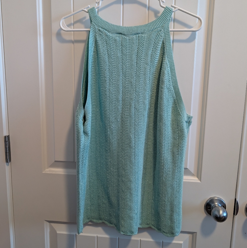 Mint Green Sleeveless Knit Top - Picture 6 of 6